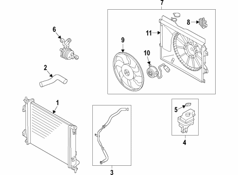 2021 Hyundai Kona Electric Cooling System, Radiator, Water Pump, Cooling Fan EWP Assembly Diagram for 369100E650