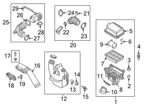 2017 Hyundai Elantra Filters Clamp-Hose Diagram for 14711-83006-B