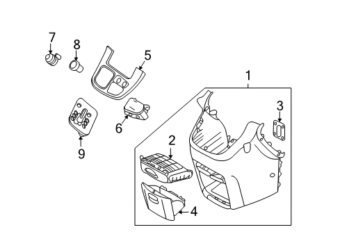 2011 Kia Sedona Cluster & Switches, Instrument Panel Tray Assembly-Console Up Diagram for 846204D050CS