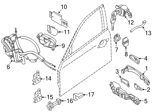 2012 Infiniti M35h Front Door Handle Assy-Door Inside, Rh Diagram for 80670-1MA0B