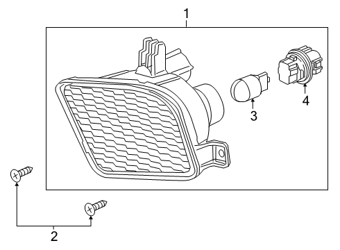 2020 Honda Passport Bulbs Light Assy., R. FR. Turn Diagram for 33300-THR-A01