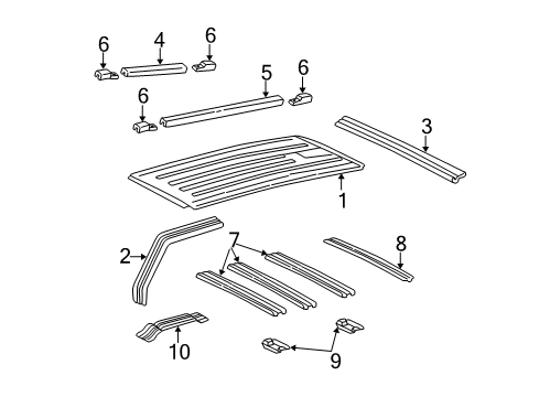 1985 Chevrolet Astro Roof & Components Retainer-Roof Panel Molding Diagram for 15614091