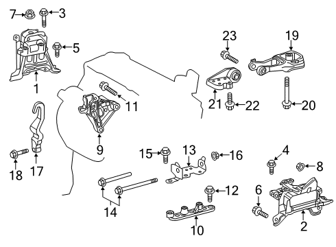 2020 Toyota Corolla Automatic Transmission Stay, Engine MOUNTIN Diagram for 12318-F2010