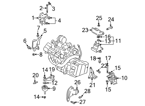2005 Pontiac Bonneville Engine & Trans Mounting Mount Asm-Trans Front Diagram for 25736428