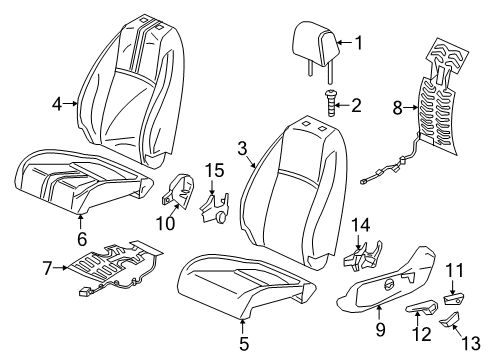 2016 Honda Civic Front Seat Components Pad Complete Right, Front Cus Diagram for 81137-TBA-A31