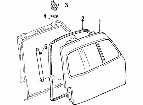 1998 Lincoln Navigator Lift Gate Lift Gate Diagram for YL7Z-7840010-AA