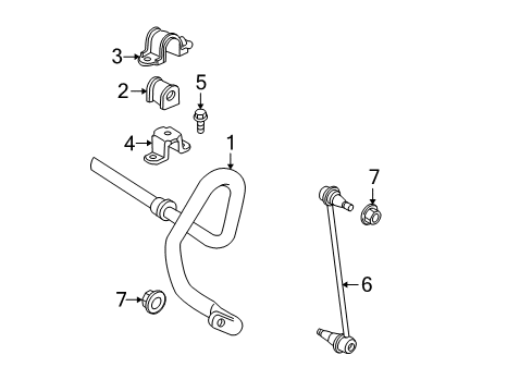 2008 Toyota Highlander Stabilizer Bar & Components - Front Stabilizer Bar Bolt Diagram for 90119-08782