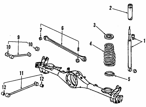 1986 Honda Civic Rear Axle, Lower Control Arm, Upper Control Arm, Suspension Components Shock Absorber Assembly, Rear (Showa) Diagram for 52610-SD9-014