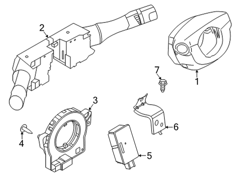 2022 Nissan Frontier Shroud, Switches & Levers Bracket-Room lamp Timer Diagram for 28452-EZ70A