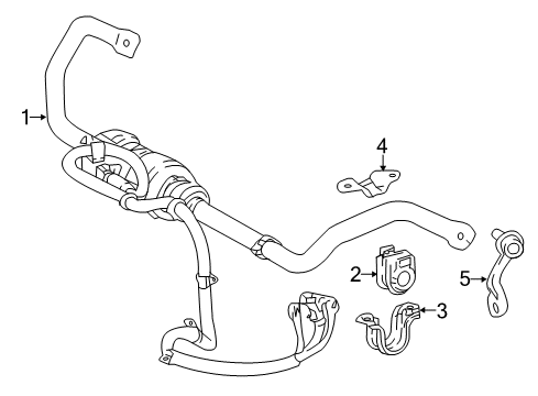 2021 Lexus LS500h Stabilizer Bar & Components - Front Bracket, STABILIZER Diagram for 48827-50020