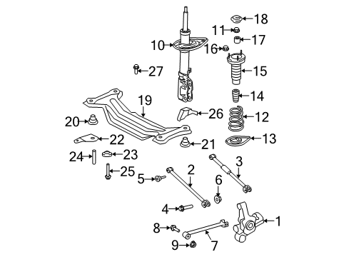 2010 Lexus ES350 Rear Suspension Components, Ride Control, Stabilizer Bar Rear Suspension Control Arm Assembly, No.1 Diagram for 48710-33130