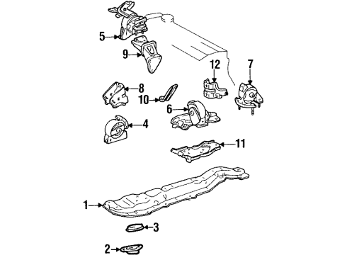 1993 Toyota Corolla Engine & Trans Mounting Stay Diagram for 12318-15030