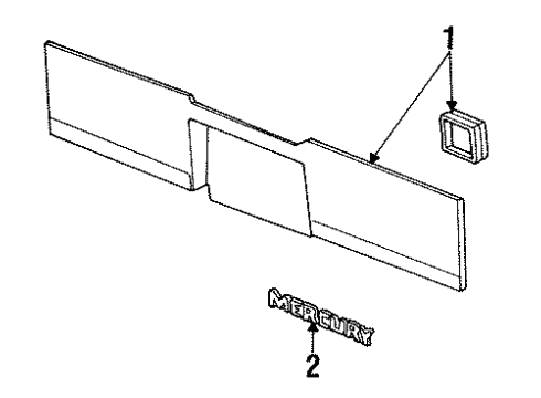 1994 Mercury Cougar Rear Reflector Nameplate Diagram for F4WY13B492B