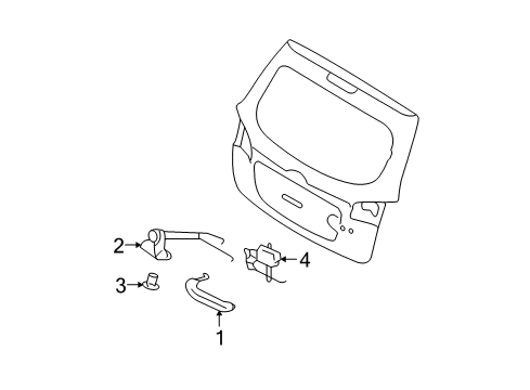 2008 Hyundai Santa Fe Lift Gate Handle Assembly-Tail Gate Outside Diagram for 81260-2B000