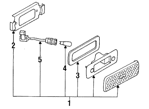 1994 Nissan 240SX Bulbs Lamp Assembly-Rear Side Marker, LH Diagram for 26195-40F10