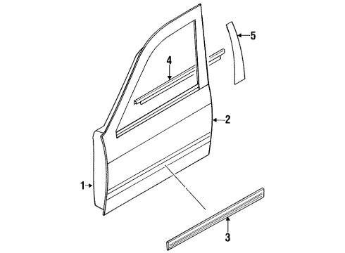 1994 Nissan Sentra Front Door & Components, Exterior Trim Seal-Front Door Parting, LH Diagram for 80829-50Y00
