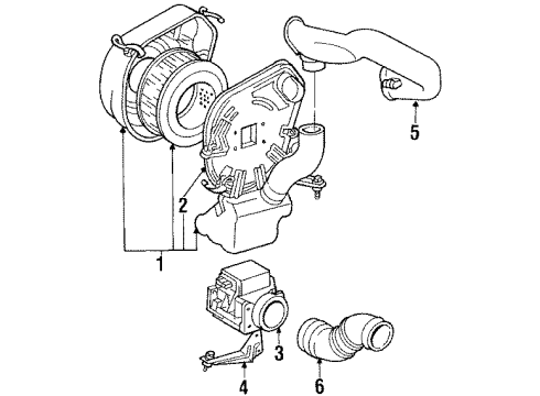 1985 Toyota MR2 Powertrain Control Hose, Air Cleaner Diagram for 17881-16100