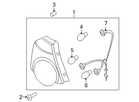 2009 Chevrolet Aveo5 Bulbs Tail Lamp Assembly Diagram for 95952064