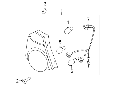 2009 Chevrolet Aveo5 Bulbs Lamp Asm, Tail Diagram for 95952065