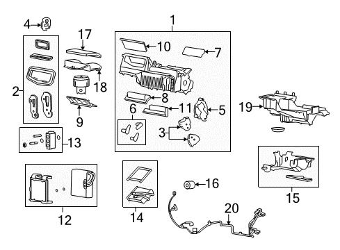 2006 Chevrolet HHR A/C Evaporator & Heater Components Harness Diagram for 10365534