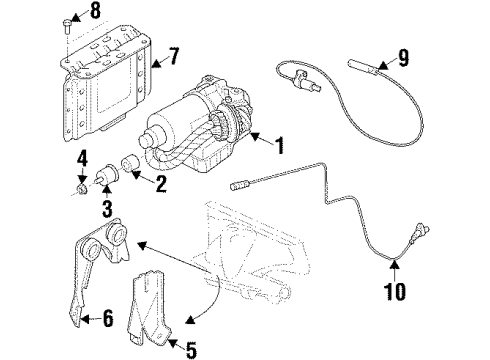 1997 BMW 318ti ABS Components Rubber Mounting Diagram for 34511164894