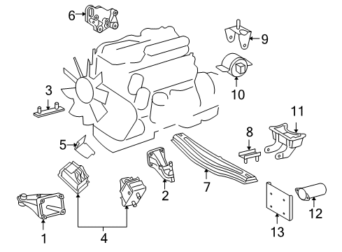 2004 Dodge Sprinter 2500 Engine & Trans Mounting Support-Engine Diagram for 5104036AA