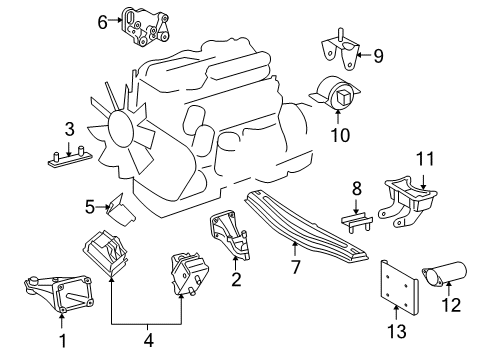 2004 Dodge Sprinter 2500 Engine & Trans Mounting Bracket-Engine Mount Diagram for 5117659AA