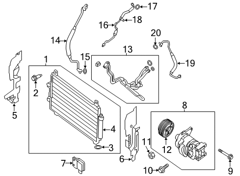 2014 Infiniti QX60 Air Conditioner Seal Rubber Diagram for 92185-3JV0A