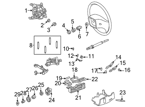 2021 Ford E-350 Super Duty Shaft & Internal Components Tilt Lever Diagram for 4C2Z-3F609-AA