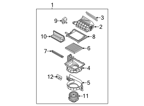 2011 Hyundai Sonata Blower Motor & Fan Case-Blower Lower Diagram for 971123S001