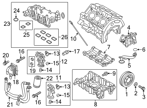 2018 Ford Police Interceptor Utility Engine Parts, Mounts, Cylinder Head & Valves, Camshaft & Timing, Variable Valve Timing, Oil Cooler, Oil Pan, Oil Pump, Crankshaft & Bearings, Pistons, Rings & Bearings Cooler Line Diagram for EB5Z-6A715-A