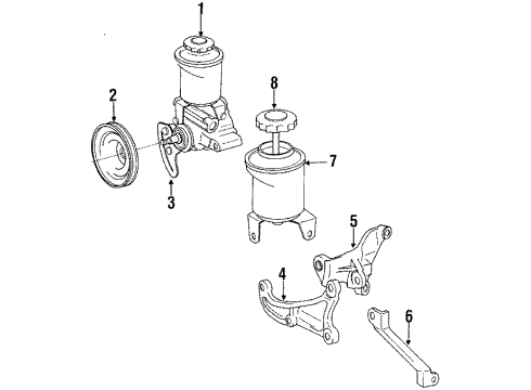 1990 Toyota 4Runner P/S Pump & Hoses, Steering Gear & Linkage Pump Assy, Vane Diagram for 44320-35370