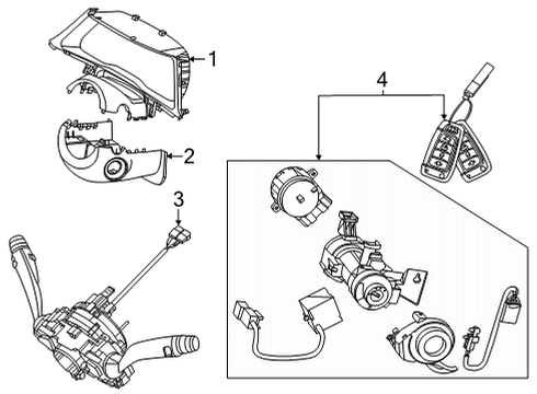 2020 Hyundai Sonata Switches Key Sub Set-Steering Lock Diagram for 81900-L1E00