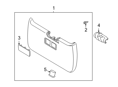 2004 Toyota Matrix Interior Trim - Lift Gate Access Cover Diagram for 64745-01040-B0