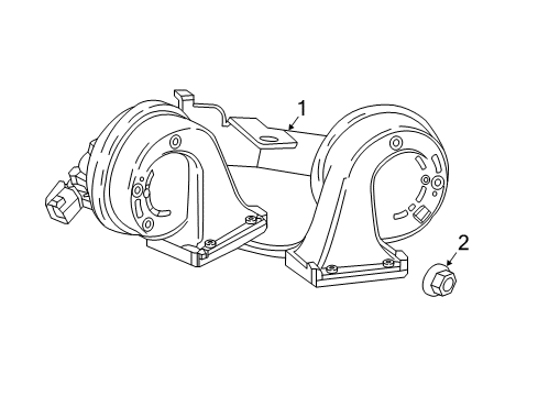 2019 Chevrolet Volt Horn Horn Nut Diagram for 15047163