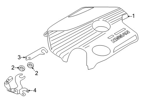2018 Nissan Sentra Engine Appearance Cover Grommet Diagram for 16557-1KC0B