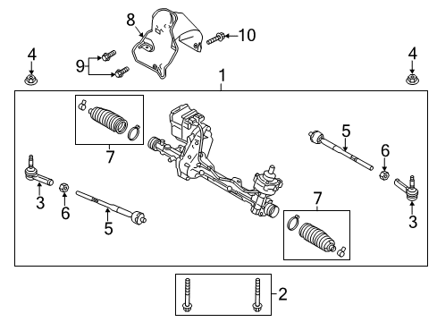 2013 Lincoln MKS Steering Column & Wheel, Steering Gear & Linkage Gear Assembly Diagram for DG1Z-3504-F