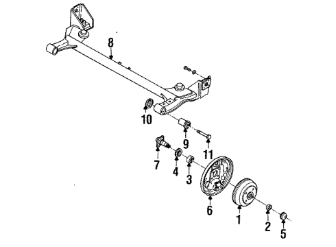 1987 Chevrolet Spectrum Rear Brakes Hose, Rear Brake Flexible Diagram for 94169547