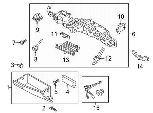2021 Genesis G90 Glove Box Tray Assembly-D.V.D Player Diagram for 84540-D2AA0-4X