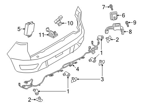 2020 Ford EcoSport Parking Aid Bracket Bolt Diagram for -W505563-S437