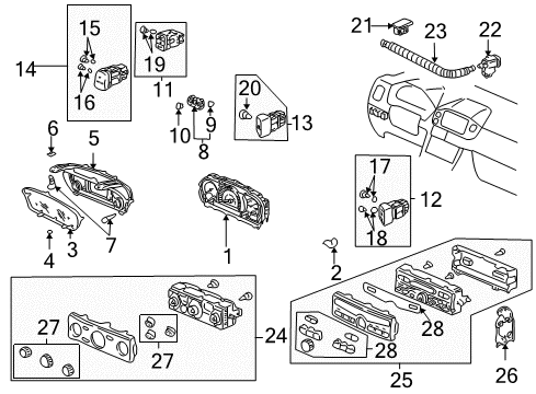 2003 Honda Pilot Cruise Control System Screw, Tapping (4X16) (Acr) Diagram for 90102-S84-A00