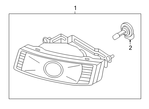 2002 Kia Optima Bulbs Front Fog Lamp Assembly, Right Diagram for 922023C000