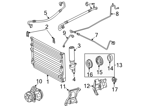 1995 Toyota Tacoma Air Conditioner Discharge Hose Diagram for 88711-04050