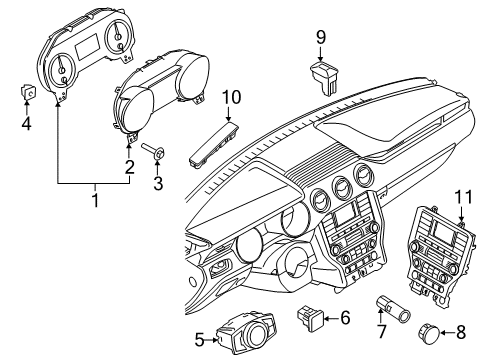 2016 Ford Mustang Switches Cluster Assembly Diagram for GR3Z-10849-EE