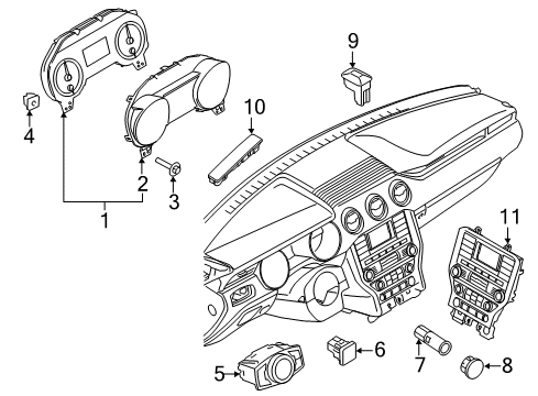 2016 Ford Mustang Switches Cluster Assembly Diagram for GR3Z-10849-GA