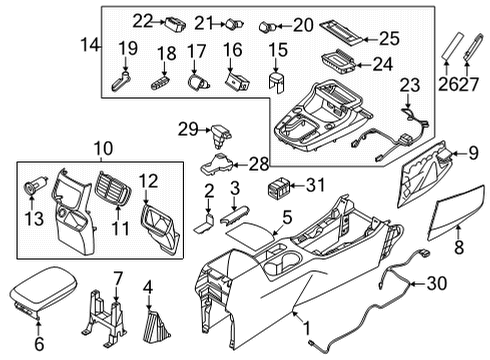 2022 Kia Seltos Center Console Screw-Tapping Diagram for 12492-04121