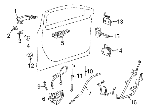 2019 Chevrolet Impala Front Door - Lock & Hardware Door Check Diagram for 84055657