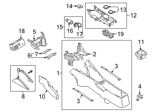 2020 Toyota Yaris Navigation System Trim Assembly Diagram for 55435-WB004