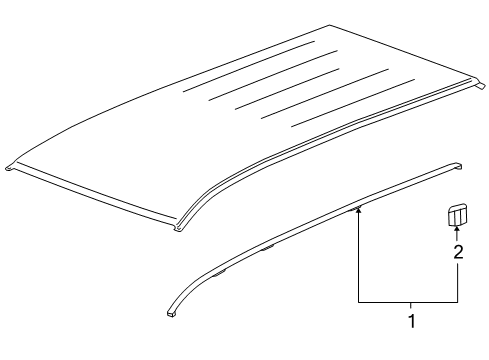 2012 GMC Terrain Exterior Trim - Roof Roof Molding Diagram for 20874298