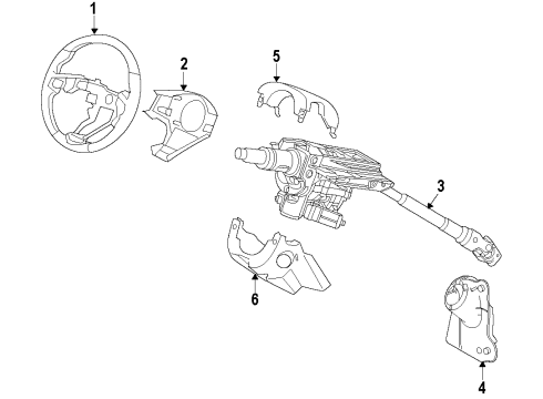 2020 Acura RLX Steering Column & Wheel, Steering Gear & Linkage Column, Steering Diagram for 53200-TY2-A03